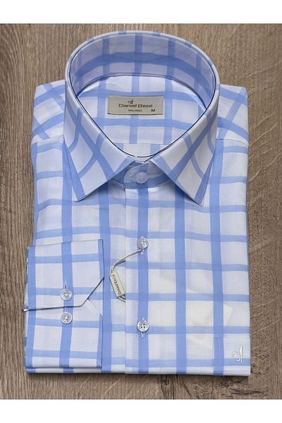 Daniel Bessi Regular Fit 100% Cotton Classic Premium Men's Shirt with Pockets