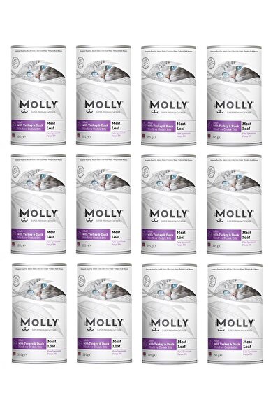 Molly Hindi ve Ördekli Pate Ezme Kedi Konservesi 395 Gr. X 12 Adet