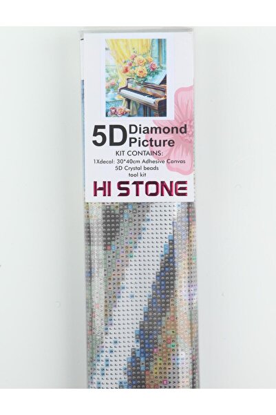 histone Комплект за бродерия с цветя и пиано, 30 x 40