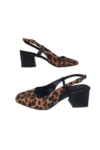 CEYLANLAR Balerini de damă Sandale negru-leopard Elegant Home Business Office Daily Block Tocuri Pantofi