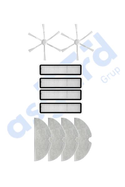 Asgard Grup Dreame D9,D9 Max,L10 Pro,D9 Pro Compatible 2 Side Brushes 4 Filters 4 Mops
