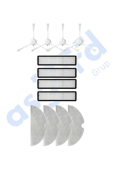 Asgard Grup Dreame D9,D9 Max,L10 Pro,D9 Pro Compatible 4 Side Brushes 4 Filters 4 Mops