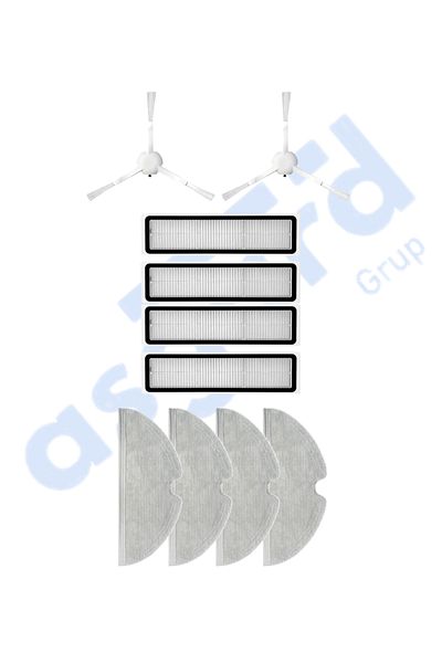 Asgard Grup Dreame D9,D9 Max,L10 Pro,D9 Pro Compatible 2 Side Brushes 4 Filters 4 Mops