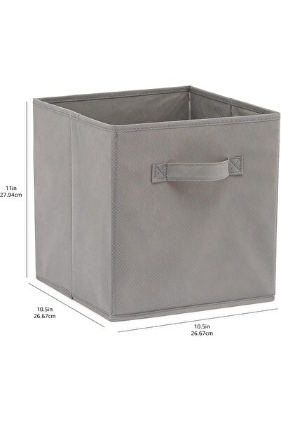 Amazon basics Collapsible Fabric Storage Cubes Organizer, 26.67 x 26.67 x 27.94 cm, Pack of 6, Gray
