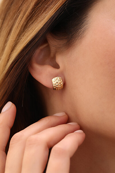 YAVUZ KUYUMCULUK 14 Ayar Altın Kalemli J Küpe