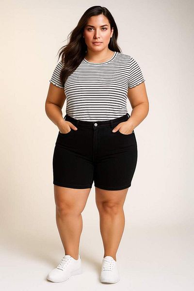 DeFacto New Season Normal Waist Folded Leg Jean Bermuda Shorts