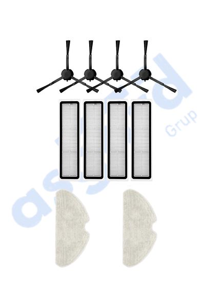 Asgard Grup Dreame D10S, D10S Pro, D9 Max Gen2 Compatible 4 Side Brushes 4 Filters 2 Mops