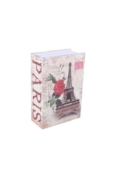 Globalport Retail Book-type safe with key, Eiffel Tower model, 240x155x55 mm, beige color