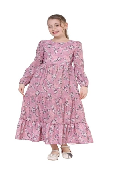 GÜLÜCÜK Gülücük Kids G00662-423 Kız Çoçuk Empirme Çicekli Elbise - Gülücük - ...