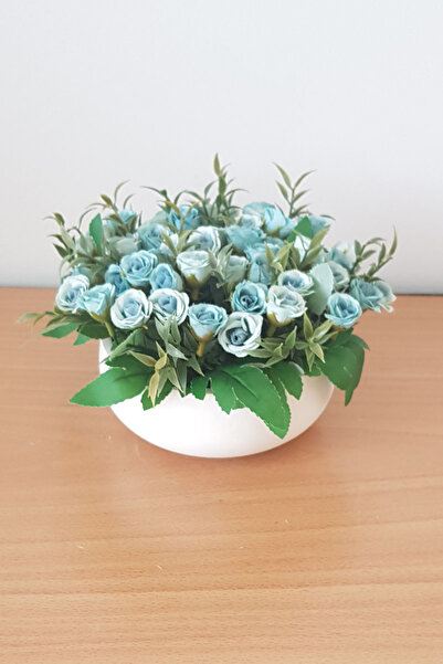 adresiburasi Beton Kase Model Saksıda Fındık Gül Aranjmanı Masa Çiçeği