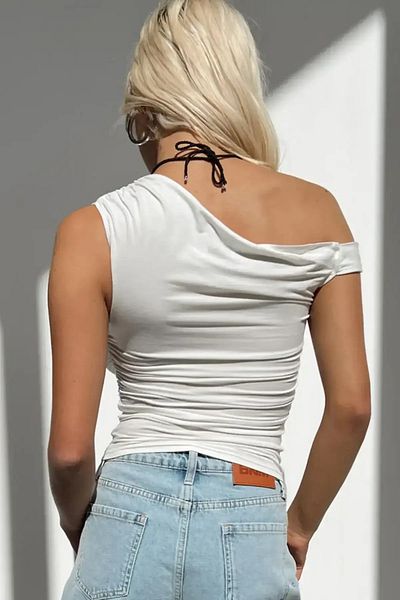 World Fashion Trends One Shoulder Knitted Blouse Jt3083