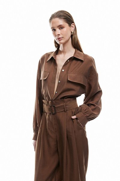 Koton Women's X Sima Tarkan - Modal Fabric Long Sleeve Classic Collar Shirt with Flap Pocket Detail 5Sak