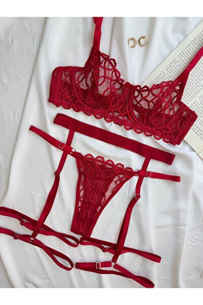 ROZENİN LINGERIE 3’lü Set Dantelli Bralet Takımı