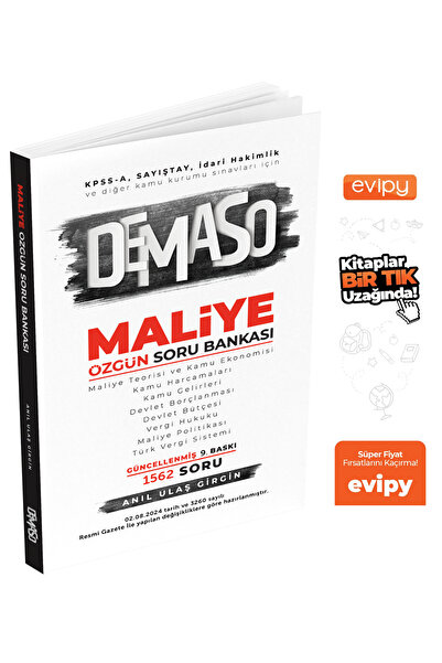 Kişisel Yayınlar KPSS A Grubu DEMASO Maliye Özgün Soru Bankası Anıl Ulaş Ayra...