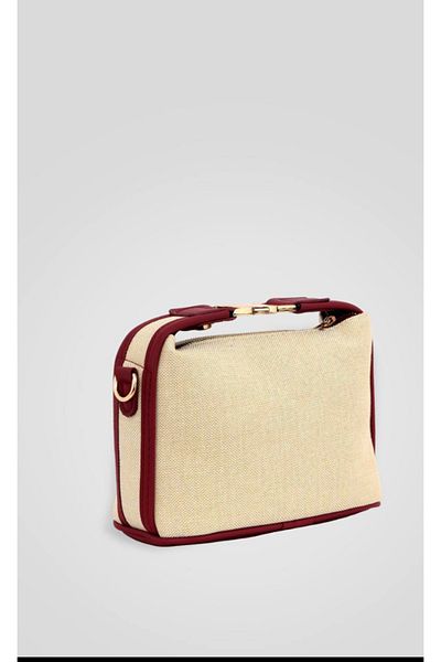 eflanmoda Linen Lock Closure Women's Hand and Shoulder Bag