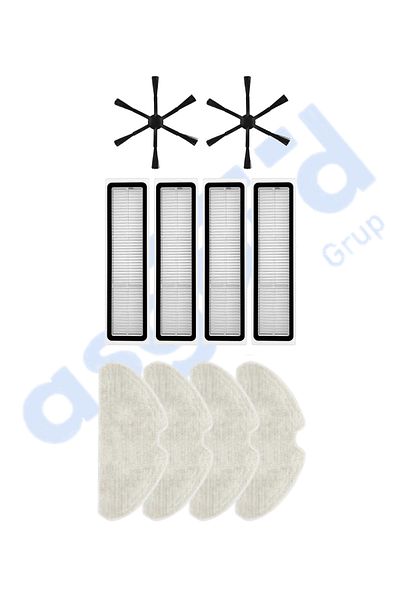 Asgard Grup Dreame D10S, D10S Pro, D9 Max Gen2 Compatible 2 Side Brushes 4 Filters 4 Mops