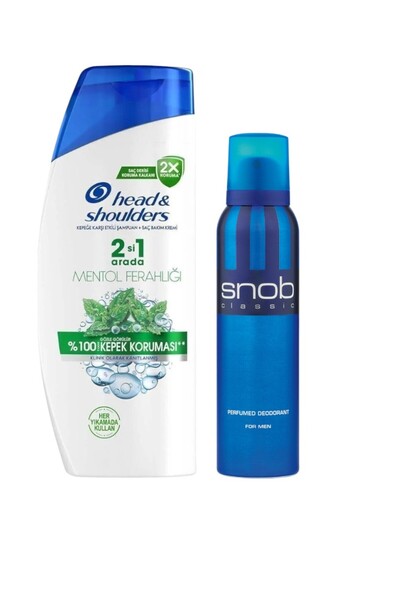 Head & Shoulders Şampuan Mentol Ferahlığı 2in1 625 ml + Snob Deodorant 150 ml