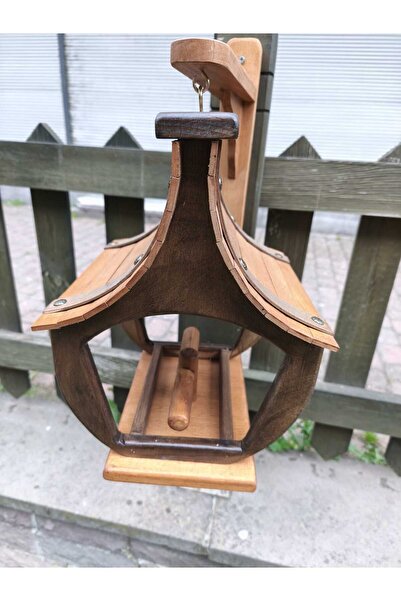 KARDEMİR AHŞAP Bird Feeder Natural and Aesthetic Bird Feeder – Wall Mounted Wooden Design