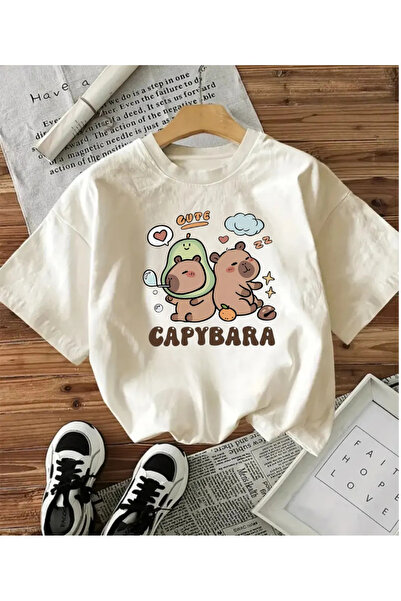 1blood Touz Moda Capybara Baskılı Unisex Oversize T-shirt