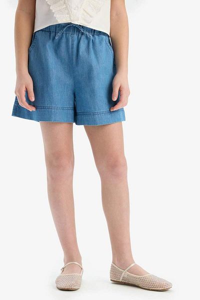 DeFacto Pantaloni scurți din jeans cu talie elastică pentru fete de sezon nou