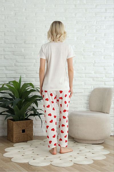 HUBEN Women's Hearted Cotton Pajama Set