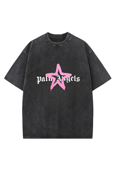 1blood Angel Printed Washable Vintage Unisex Oversize T-Shirt