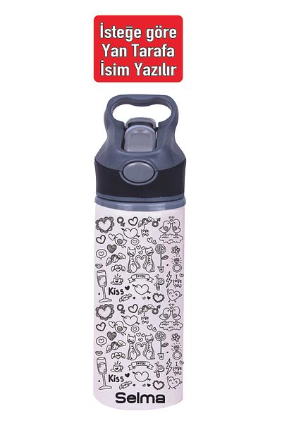 DKDZ SHOP Water Bottle with Straw Metal - 650ml. -001