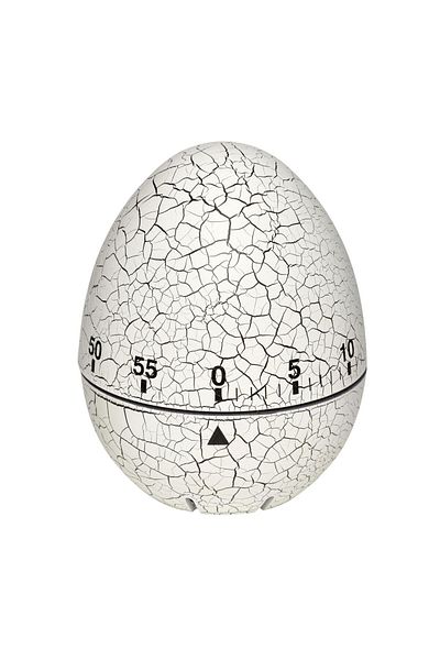 TFA Egg Analog Kitchen Timer, Egg Shape, Plastic, White, 38.1033.02