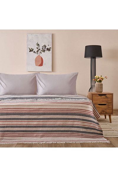 MATMEL Radiant Double Pique - Ecru / Navy Blue - 200X230 cm