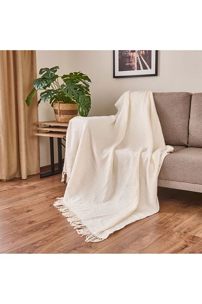 MATMEL Fiona Sofa Shawl - White - 130X170 cm