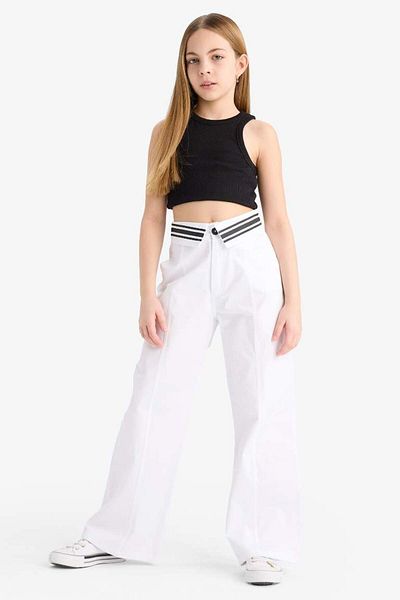 DeFacto New Season Girl's Wide Leg Wide Leg Cotton Trousers