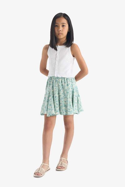 DeFacto New Season Girl's Patterned Flexible Waisted Viscose Skirt