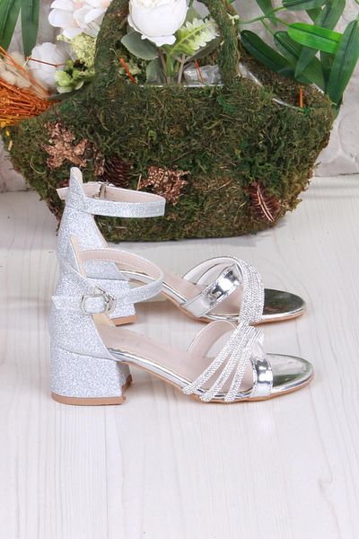 fort 352091 Pantofi de seara pentru fete cu toc cu detaliu de piatra