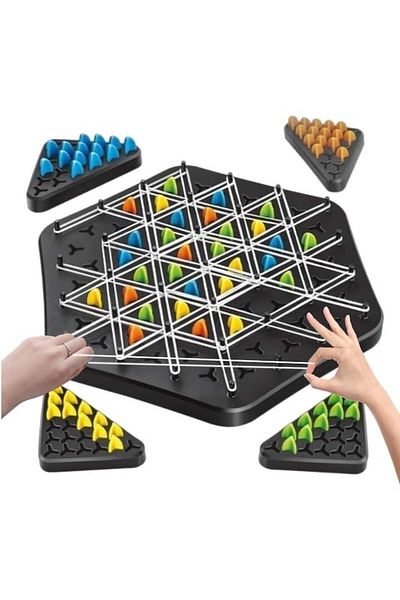 FOXMAG24 International Triangular Chess, Strategy Game for Family, Kids and Adults, Multicolor