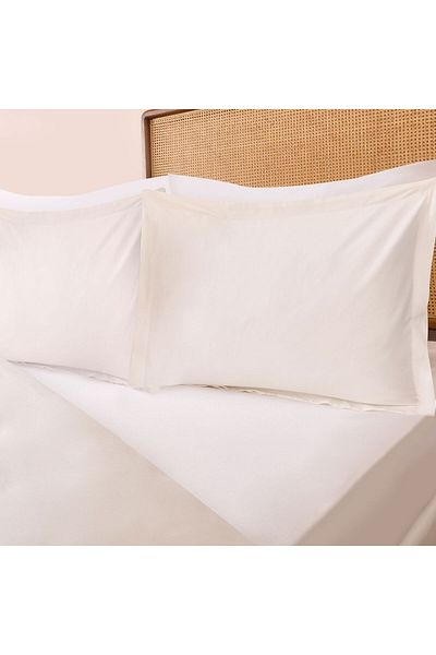 MATMEL Oxford Padded Double Duvet Cover Set - White