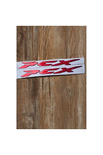 YSGMOTOPARTS Pcx Amblem Logo 3D Sticker Yazı 2 Adet Set Kırmızı Renk