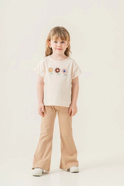 Marka Sensin Kids Cichlid Girl's Custom Daisy Printed Wide Leg Pants Set of 2