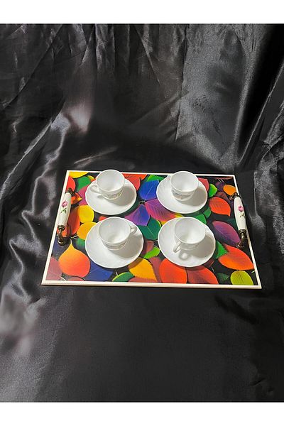 Boyut Tea Coffee Promise Engagement and Special Occasions Handcrafted Tray