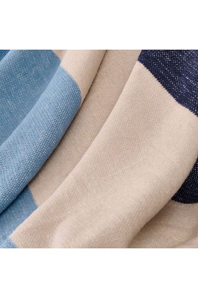 ASPARTAM Carta Jacquard Scottish Tv Blanket - Blue / White - 130X170 cm