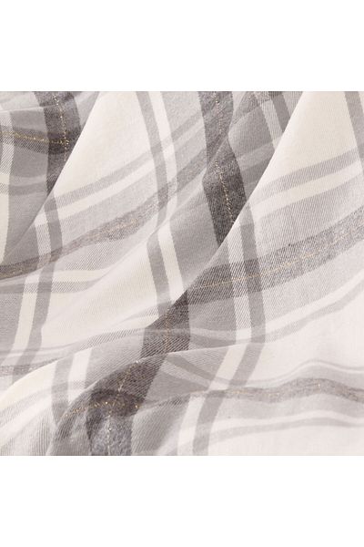 ASPARTAM Sim İp Detailed Scottish Sofa Shawl - Gray - 130X170 cm