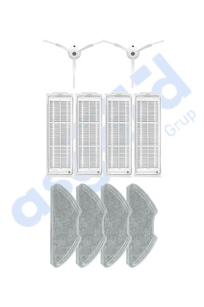 Asgard Grup Xiaomi Mop 2 Pro (Mjst1Shw) -Mop 2 Lite Compatible 2 Side Brushes 4 Filters 4 Mops