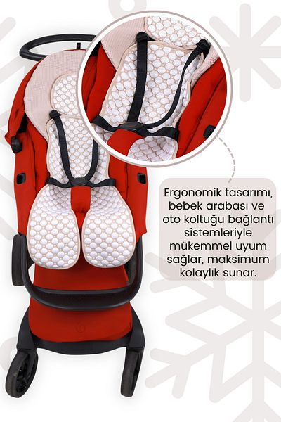 Next Baby Little Dedi Iceberg Innovative Breathable Baby Kids Car Seat Cushion Beige Oeko-Tex 100 Certified