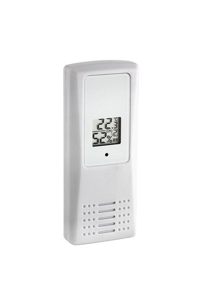 TFA Transmitator Wireless Digital Pentru Temperatura Si Umiditate, Afisaj Lcd, Alb, 30.3208.02