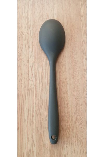 TARIK HOME Hard Tip Heat Resistant Fireproof Non-Stick Silicone Short Deep Spoon-20 cm