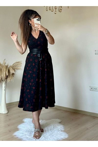 azra moda Φόρεμα Zero Sleeve Starry Crepe