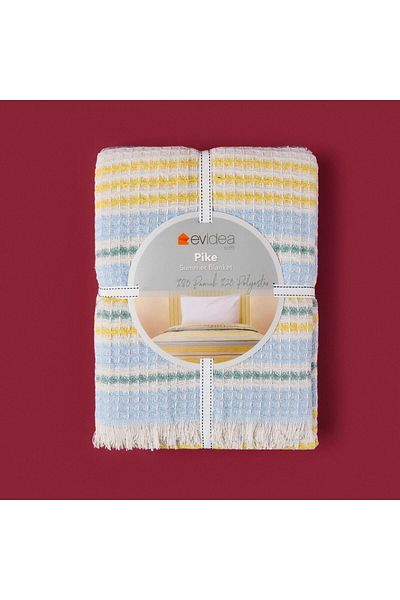 ASPARTAM Radiant Single Pique - Ecru / Blue - 160X230 cm