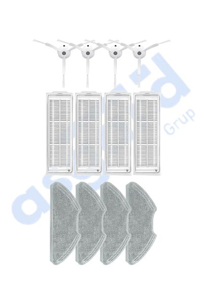 Asgard Grup Xiaomi Mop 2 Pro (Mjst1Shw) -Mop 2 Lite Compatible 4 Side Brushes 4 Filters 4 Mops