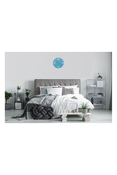 TFA Colorful Wall Clock, Analogue, Designer Created, Contour Model, Blue, 60.3047.14