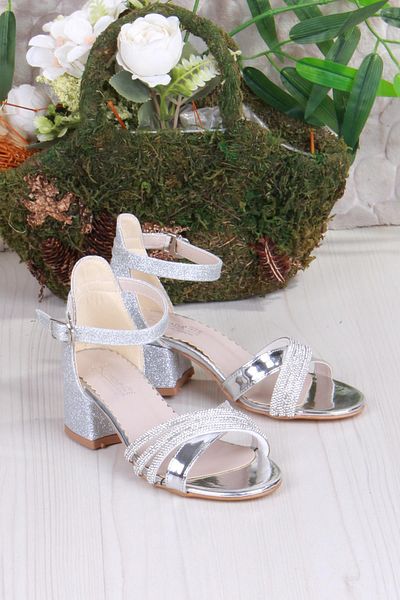 fort 352091 Pantofi de seara pentru fete cu toc cu detaliu de piatra