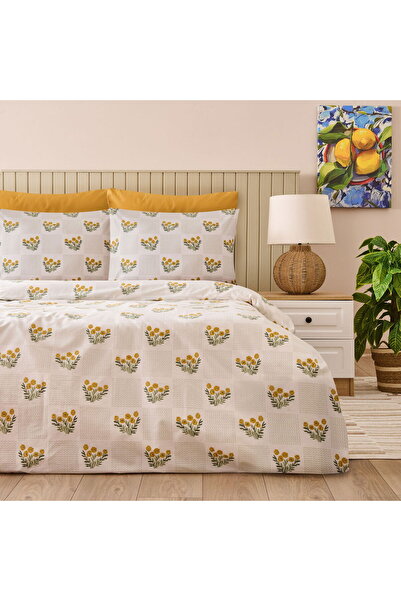 MATMEL طقم غطاء لحاف فردي ناعم فولكي - أبيض